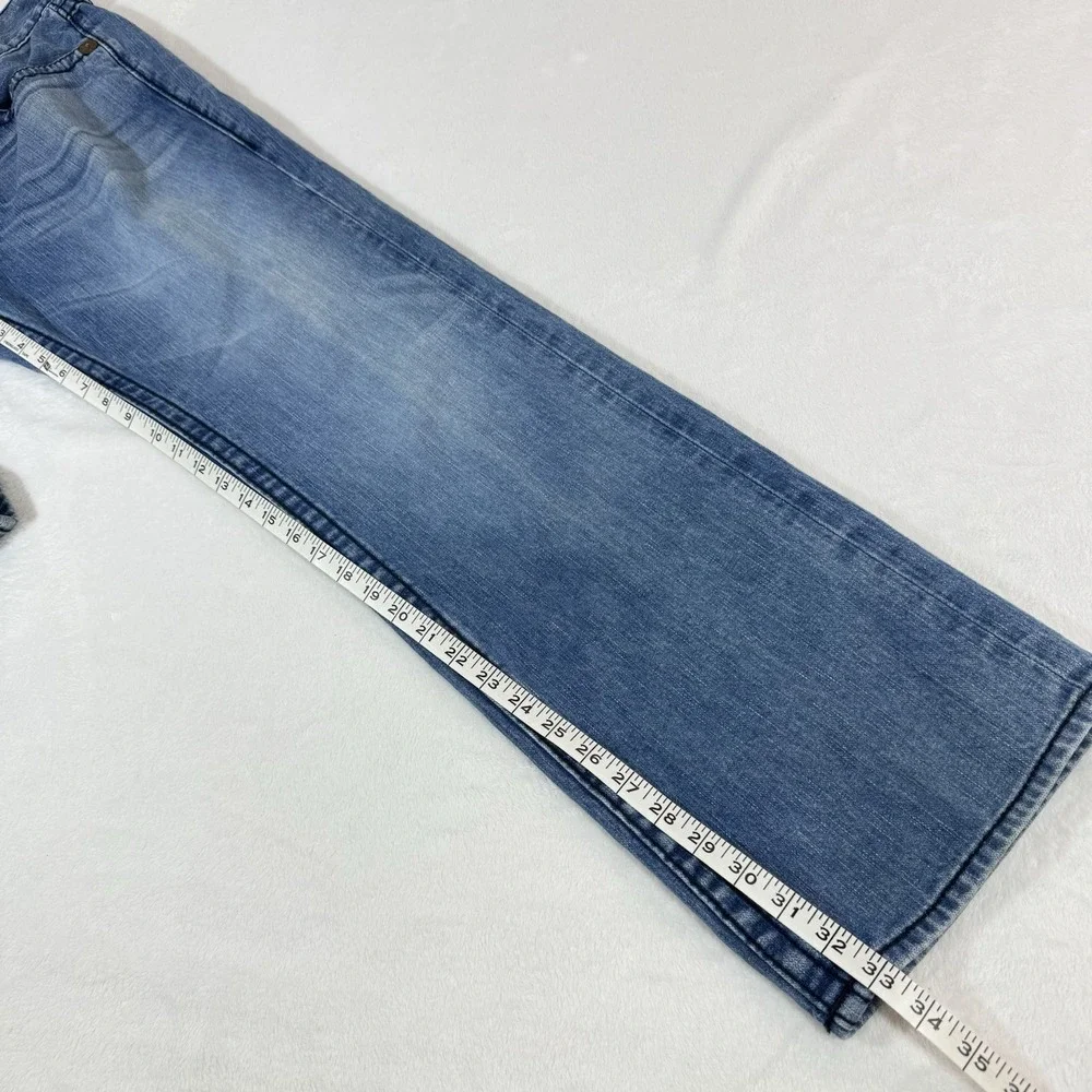 Vtg True Religion Ricky Big T Jeans Mens 34X33 Blue Straight Made In US Flap